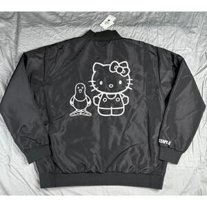 Staple x Hello Kitty Bomber Jacket Black Satin Logo NWT XL Unisex